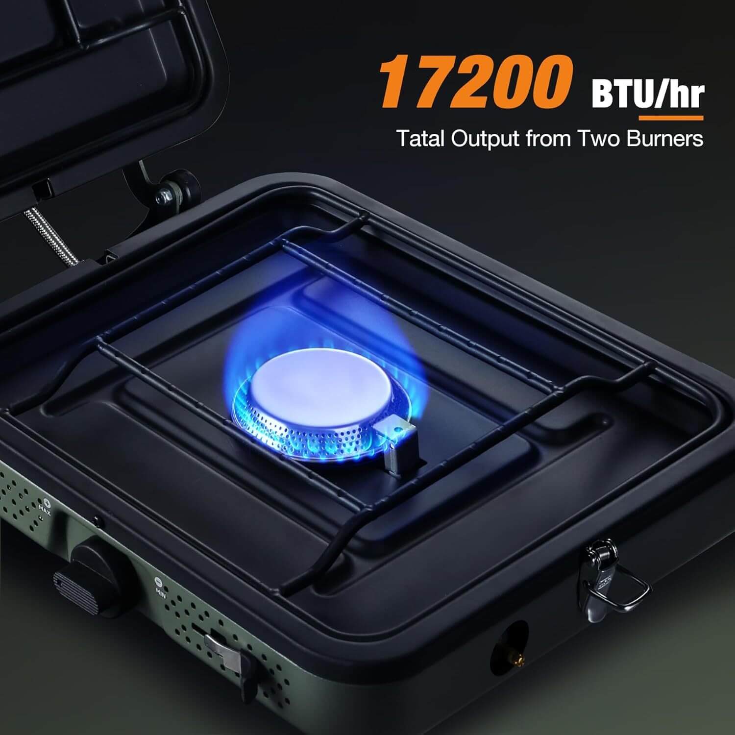 16000 BTU Propane 2-Burner Foldable Camping Stove_3