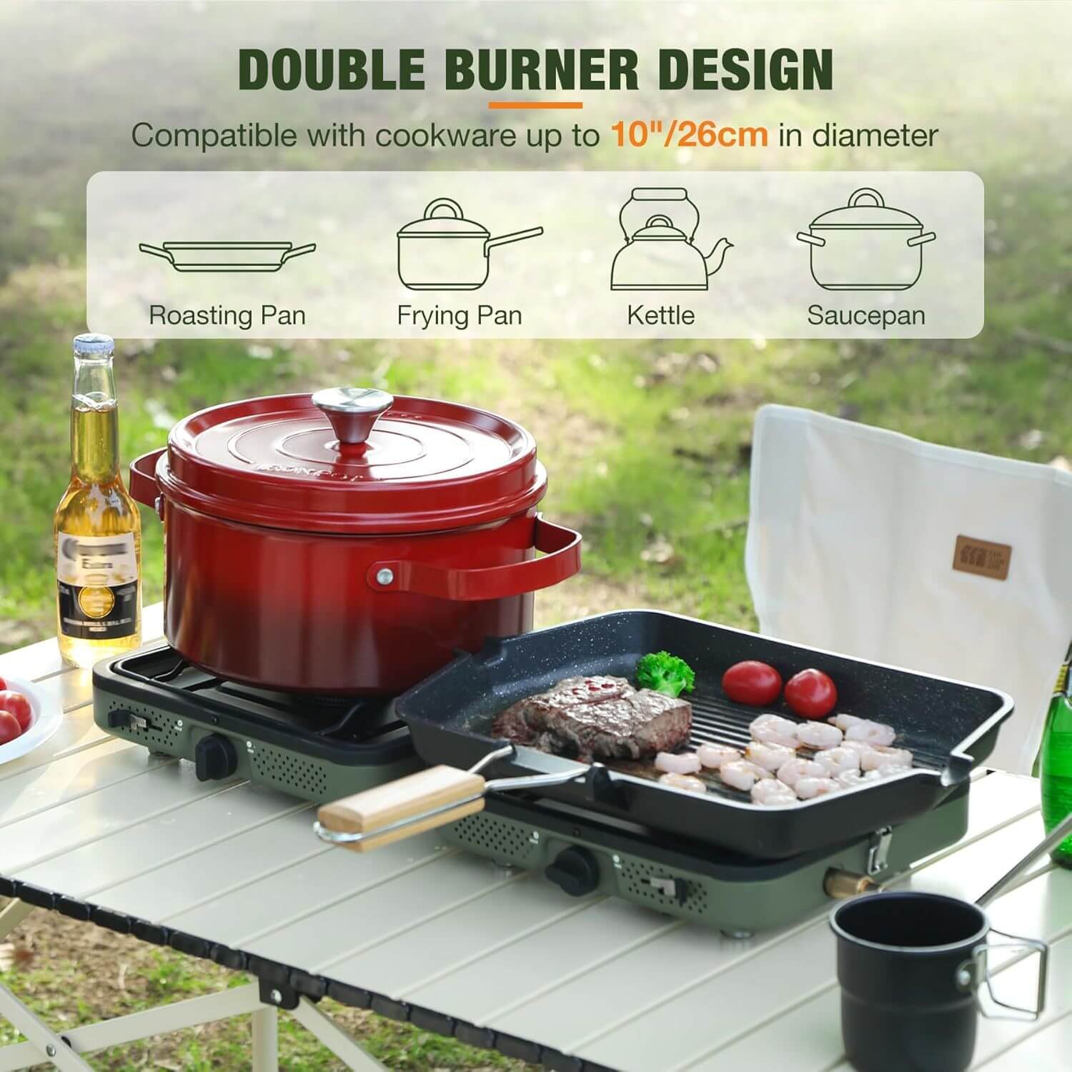 16000 BTU Propane 2-Burner Foldable Camping Stove_4