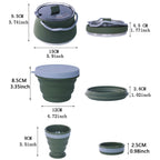 Collapsible Camping Kettle Set with Cup and Bowl – 1000ml Portable Cookware