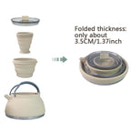 Collapsible Camping Kettle Set 1500ml with Cup and Bowl – Outdoor Cookware for 2–3 People