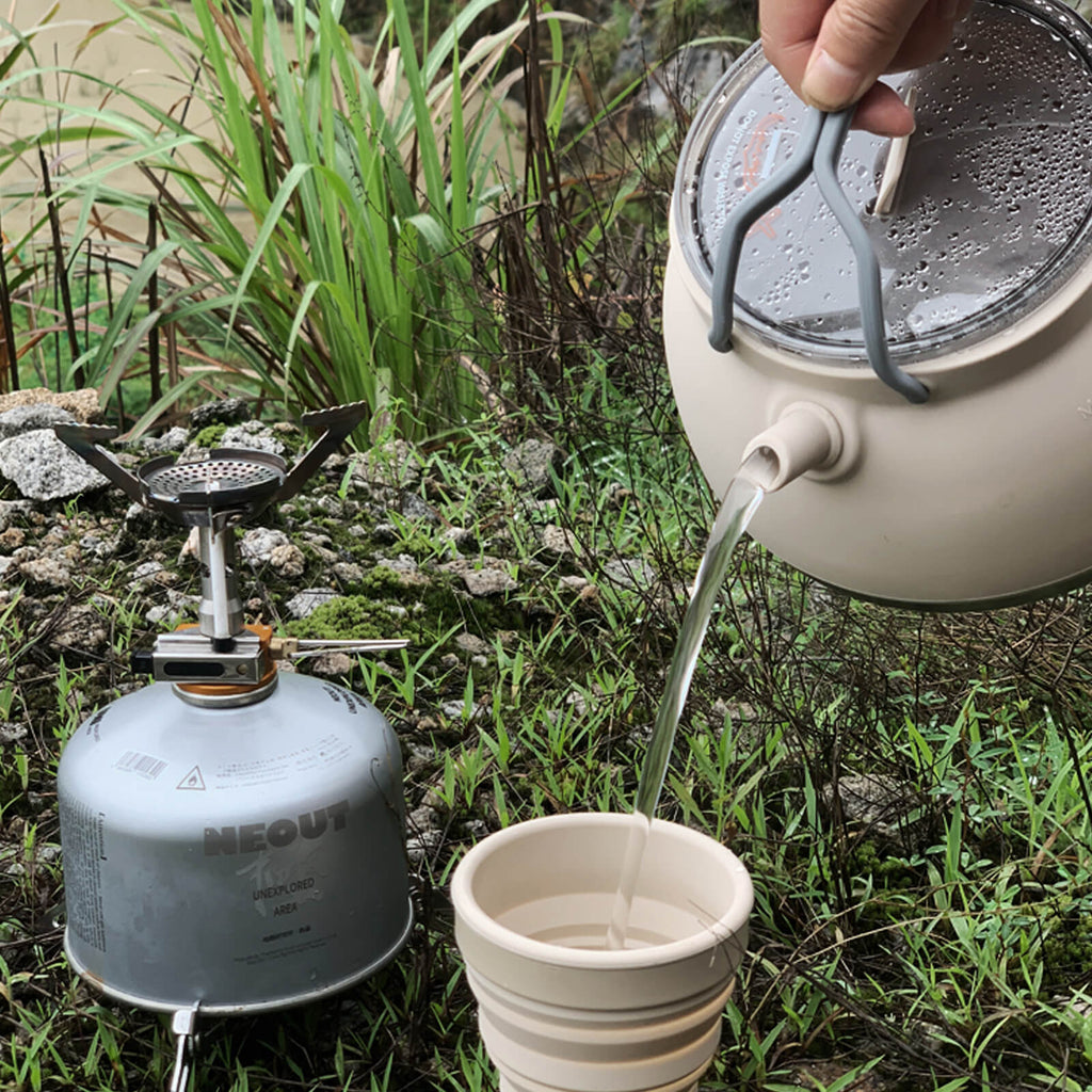 Collapsible Camping Kettle Set 1500ml with Cup and Bowl – Outdoor Cookware for 2–3 People