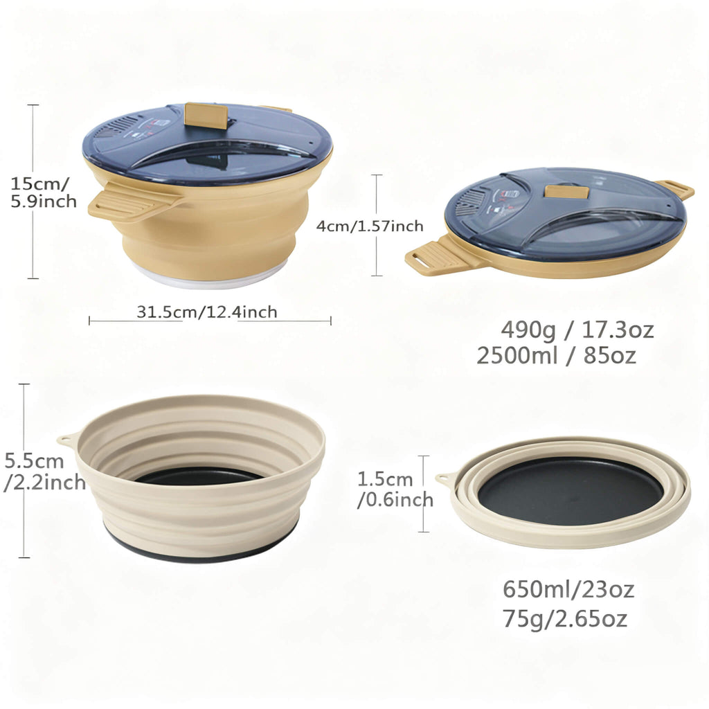 85 oz Collapsible Camping Pot with Lid