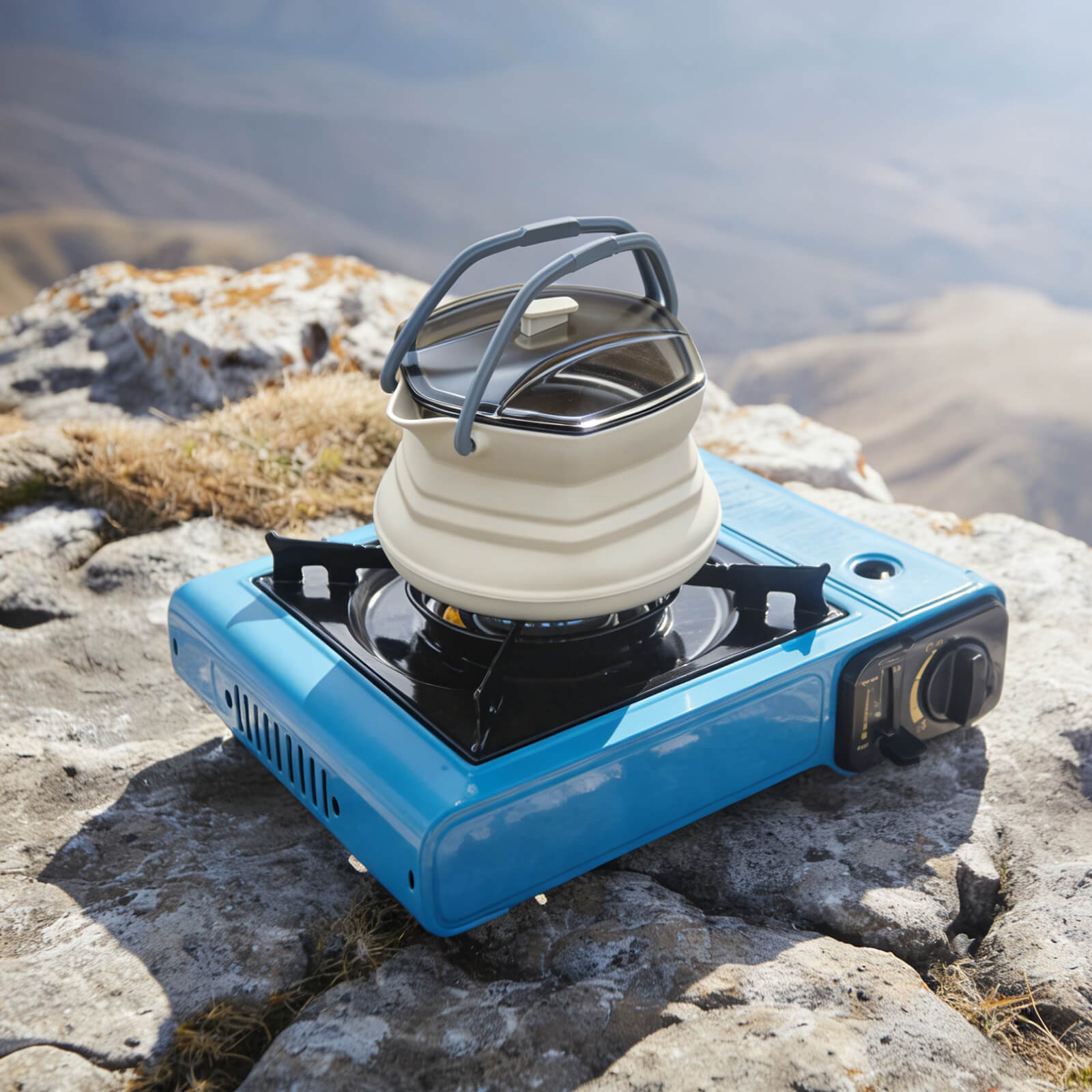 Collapsible Camping Kettle 34oz – Hex Foldable Hiking Kettle